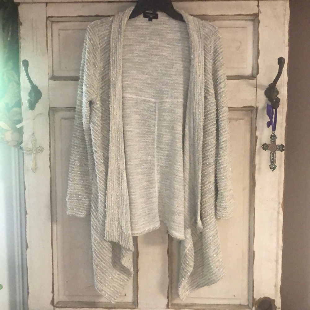 Color Works Size L Cardigan Gray Slouch Church Office Travel Comfortable